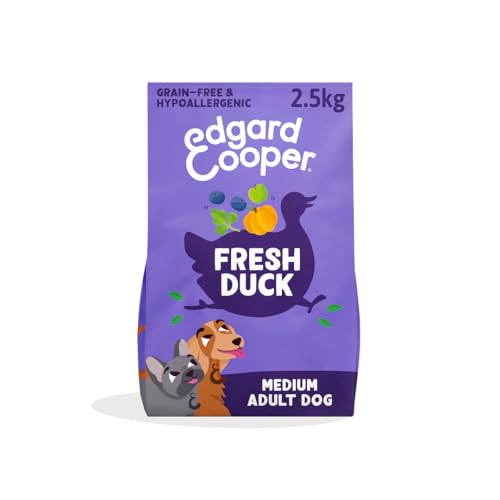 Edgard & Cooper Crochette Cani Adulti, Senza Cereali Per Cuccioli Di Taglia Media (2.5Kg), Anatra Fresca Ricetta Ipoallergenica, Ingredienti Naturali, Senza Farine Di Carne, Un Equilibrio Di Fibre