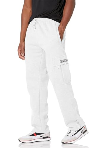 Image of Men's Cargo Sweatpants Casual Fleece Joggers Loose Fit Open Bottom Athletic Pants for Men with Pockets