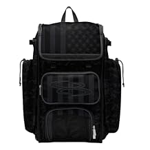 Boombah Catchers Superpack Bat Bag - 23-1/2" x 13-1/2" x 9-1/2" - USA Clandestine 2 Black/Charcoal - Holds 4 Bats - Backpack Version no Wheels