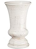 Sullivans Modern Farmhouse Decorative Ceramic Vase, 6 x 6 x 10 inches, Distressed Decoration for Farmhouse Décor, Off-White Crackled Finish, Faux Floral Vase, Table Décor for Dining or Living Room