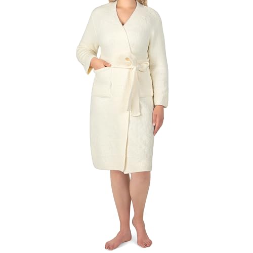 PAVILIA Premium Womens Plush Robe, Super Soft Fuzzy Bathrobe, Cozy Spa Robe with Pockets for Women