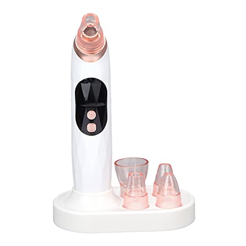 Removedor Eléctrico de Espinillas, Limpiador de Poros Al Vacío de Espinillas, Extractor de Comedones Recargable por USB con 3 Engranajes, Blanco