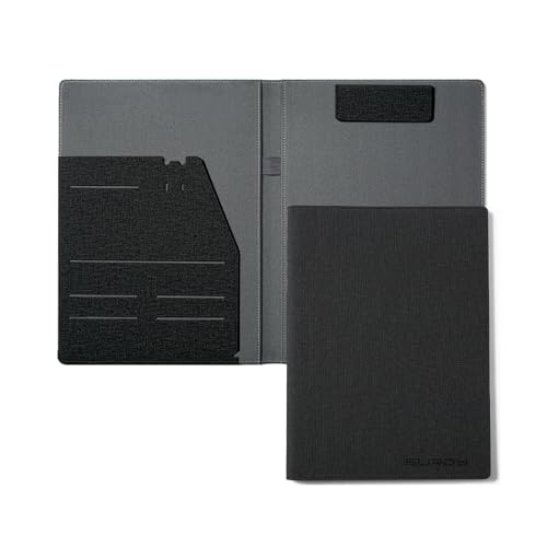 Surdy バインダーA4 クリップボード ファイル 二つ折り PU 会議パッドクリップ ファイル 多機能 ファイルボード 書きやすさ 持ち運び 名刺やペンホルダーなどを収納可能 A4書類フォルダー ギフトとしても贈れます（ブラック）