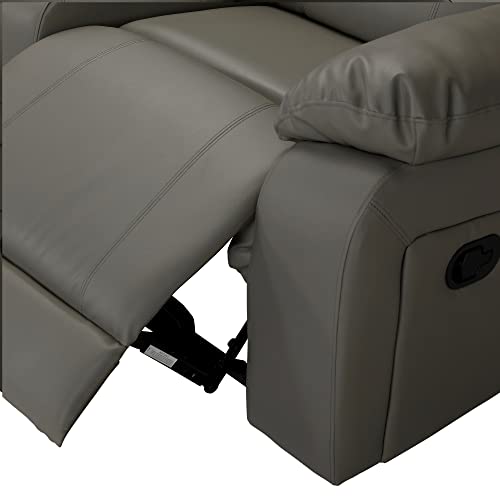 Fanye L-Shaped Symmetrical Sofa Pu Leather Upholstered Corner Couch With 2 Manual Reclining Motion Chaise And 4 Cup Holders For Living Room Furniture Sets Sectional, Grey-1 #TOP2