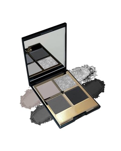 4 Couleurs Palette Fard a Paupiere, Matte et Paillettes Ombre à Paupières, Longue Tenue Highly Pigmented, Imperméable Résistant Transpiration, Poudre Ultra-Fine, Cadeaux Maquillage pour Les Femme-01
