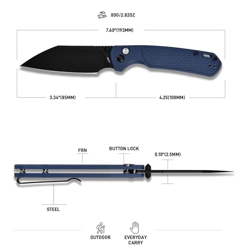 Image of CJRB Pyrite-Light Folding Pocket Knife, 3.34'' AR-RPM9 Blade, Blue