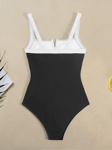 Women Sexy Tummy Control One Piece Swimsuit V Neck Retro Bathing Suit Swimsuits for Women Tummy Control Swimsuit3