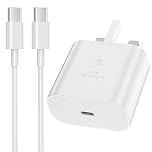 Samsung Fast Charger Plug and Cable USB C 1M, Samsung Type C PD USBC Charging for Galaxy S26 S25 S24 S23 S22 S21 S20 A56 A55 A54 A53 A52 A32 A34 A33 A35 A36 A17 A16 A15 A14 A70 A22 A23 A25 A26