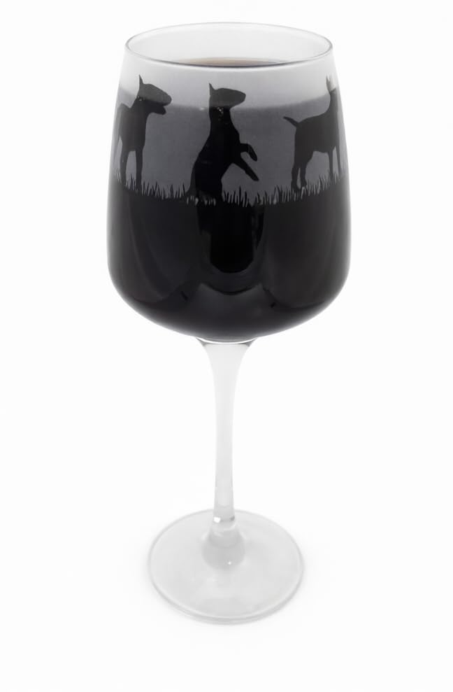 Beautiful 'English Bull Terrier' Hand Etched Stemmed Wine Glass - Lovely English Bull Terrier Owner Gift!