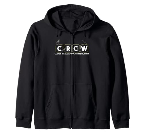 Crow Actitud CROW Abreviatura Aves Negras Entusiastas Sudadera con Capucha