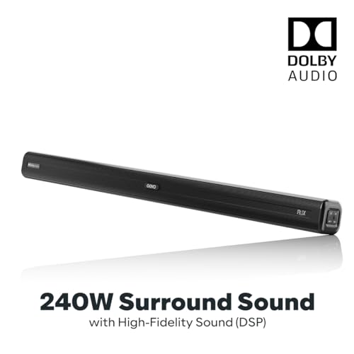 Image of GOVO GoSurround 880 Dolby Digital | 240W Sound bar, 2.1 Channel Home Theatre, 6.5 inch subwoofer, HDMI, Opt, AUX, USB & Bluetooth, 3 Equalizer Modes, Stylish Remote & LED Display (Black)
