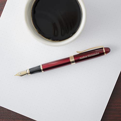 Dayspring Pens | Personalized Pen Alexandria Fountain Pen In Red. Ships In 1 Day In Premium Pen Case. Personalized Gift Engravable With Your Name Or Message. #TOP3