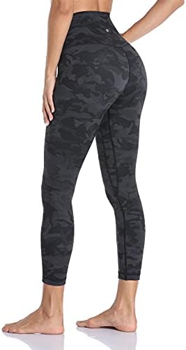 HeyNuts Hawthorn Athletic High Waisted Yoga Leggings for Women, Buttery Soft Workout Pants Compression 7/8 Leggings with Inner Pockets Camo Grey_25'' XS(0/2)