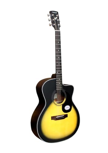 Image of Saga SF-600GC-SB Grand Concert Cutaway Acoustic Guitar (With Bag) (Sunburst)