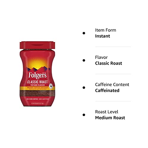 Folgers Classic Roast Instant Coffee, 12 Ounces (Pack Of 6) #TOP7
