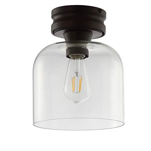 Get Popular Offer JONATHAN Y JYL7442A Domenic 7.75" Metal/Glass LED Flush Mount, Traditional,Transitional, Dimmable, 2700K Cozy Warm Light Kitchen,Hallway,Bathroom,Stairwell, Oil Rubbed Bronze