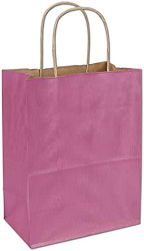 EGPChecks Varnish Stripe Shopper Cerise, Size 8 x 4.75 x 10.5, 250 Bags