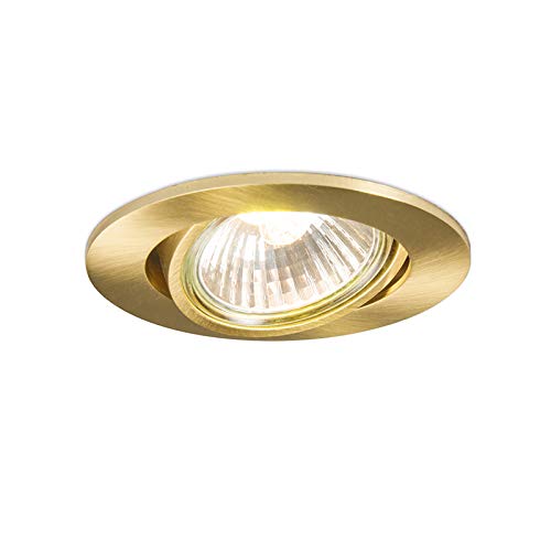 QAZQA cisco - Spot encastrable Moderne - 1 lumière - Ø 90 mm - Doré/Laiton - Design,Moderne - Éclairage intérieur - Salon I Chambre I Cuisine I Salle à manger