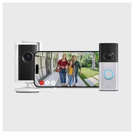 Nouvelle Ring Sonnette vidéo Plus filaire (2e gén.) + Caméra intérieure Plus | Sonnette dotée d'une caméra | Retinal 2K | Large champ de vision | Essai gratuit de 30 jours à l'abonnement Ring Home