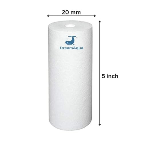 Image of DreamAqua 5 Inch Washing Machine Spun Cartridge Filter | Universal 5 inch Refill for Front & Top Load | Compatible with LG, Samsung, IFB, Whirlpool | High Sediment Removal | Pack of 4