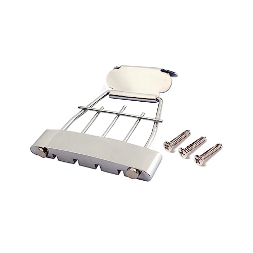 GOOHOCHY 4 String Plated Adjustable Guitar Tailpiece for String Jazz Archtop Bass Durable and Construction Easy Installation Replacement for Old Parts