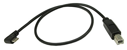 Type C Printer Cable, zdyCGTime 90 Degree Right Angle USB 2.0 Type C (USB-C) to Type B (USB-B) Printer Scanner Cable -18Inchs