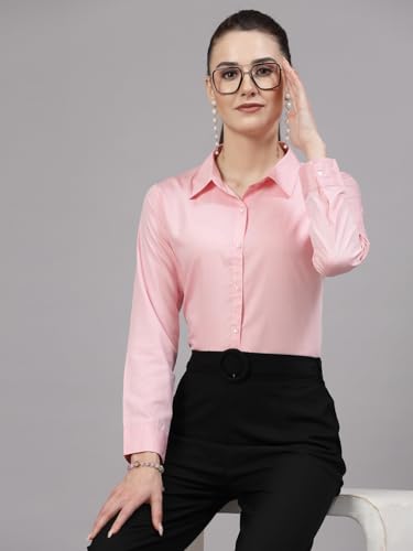 Image of Style Quotient Women Solid Chambrey Regular Formal Shirt
