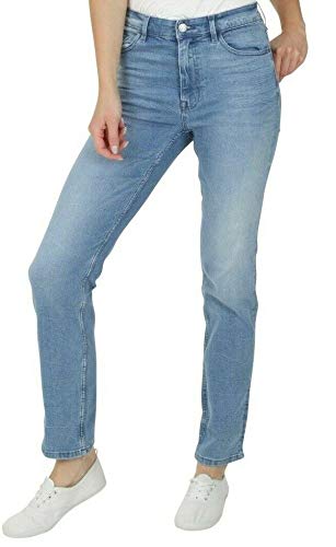 Ex High Street Brand Ladies Straight Leg Jeans - Mid Rise Cotton Denim with Added Stretch | Fashion Apparel for Women Dark Khaki