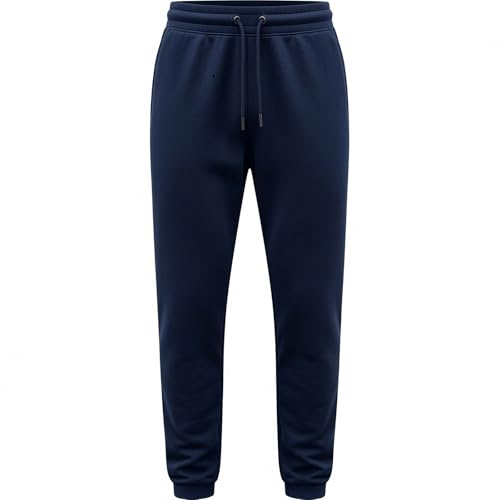 Bonjour Kids Boys Girls Childrens School Jog Pants Sports Games Fleece PE Joggers Trouser Jogging Tracksuit Bottoms Football 3-13 Years Navy
