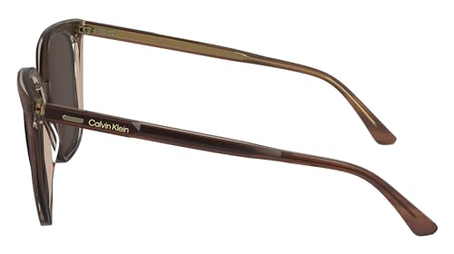 Calvin Klein Women's Sunglasses CK24509S - Striped Brown/Rose with Solid Wine Lens3