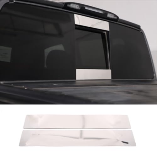 Rear Middle Window Trim Cover Compatible with Nissan Titan 2016-2023, Stainless Truck Back Middle Window Moldings Cover, Truck Rear Middle Window Decoration Accessories, 2PCS