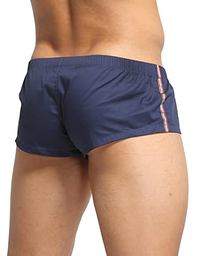 SEOBEAN Mens Low Rise Boxer Brief Underwear Side Line Fit Trunks 2205022