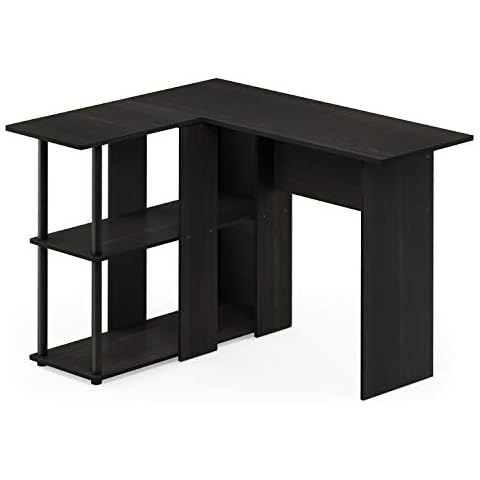 Furinno Abbott L-Shape Writing Desk with Bookshelf Cover
