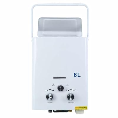 Tankless Water Heater, 6L Portable Tankless Hot Water Heater Camper Propane Gas LPG Outdoor Boiler, On Demand Water Heater for RV Camping, Instant Hot Water for Shower Overheating Protection