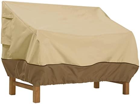 Classic Accessories Veranda Loveseat Cover For Hampton Bay Spring Haven Wicker Patio Loveseats, Patio Bench Cover, Pebble
