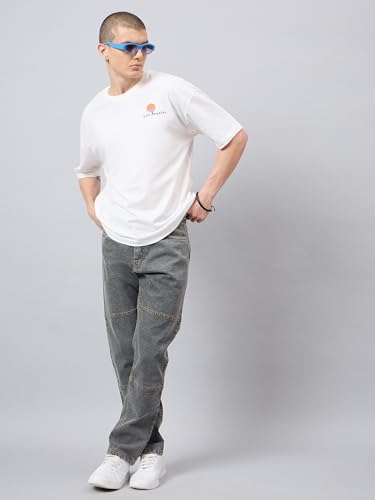 Image of STUDIO NEXX Men's Loose Fit Jeans | Stretchable | Jeans for Men | Contrast Stitch Jeans | Panelled Stitch