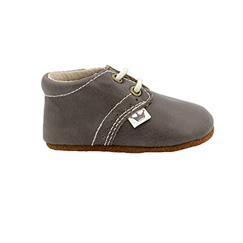 Liv & Leo Baby Toddler Boy Girl Oxford Lace Up Crib First Walking Shoes - Genuine Leather