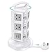 Price comparison product image Retractable Tower Power Strip with 4 USB Slots (5V/3.1A), GLCON 10 Way Outlets Socket Extensions Individual Switches Extension Tower with Surge Protection