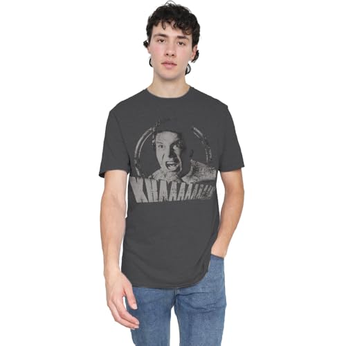 T-shirt Star Trek Khan mixte gris foncé avec imprimé usé style vintage