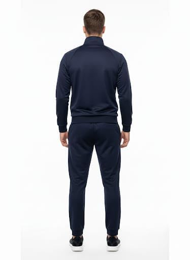 Image of Men's Premium Athletic Tracksuit Set - Full Zip Jacket & Joggers | Black with Red Panels | Sportswear for Gym, Running & Casual Wear