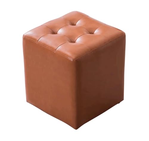 Tabouret ottoman élégant en bois et cuir synthétique de qualité