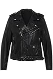 Lederjacke im Bikerstil Ulla Popken Damen Lederjacke im Bikerstil Jacke, schwarz, 44