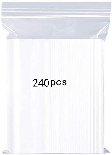 DEZHI Sacchetti in plastica Trasparente risigillabili, Borsa con Chiusura a Cerniera Riutilizzabile, Ispessimento e Durevole, premere per chiudere, 6x8cm240PZ(6x8cm)