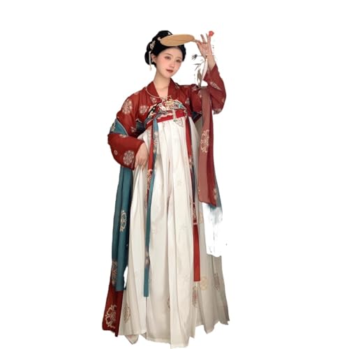 Hanfu pour femme de princesse chinoise ancienne | Tenue de fée rouge et blanche en taille XL