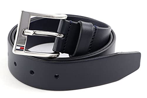 Tommy Hilfiger Herren Gürtel New Aly Belt Ledergürtel, Blau (Midnight), 110 cm