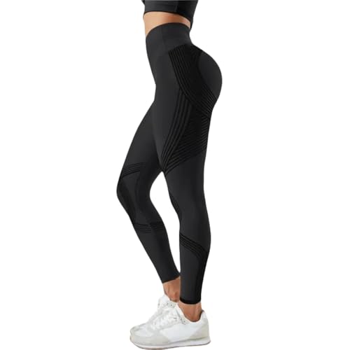 Solenao Leggings Anticellulite Donna 3D, Leggins Sportivi Push Up a Vita Alta Senza Cuciture, Pantaloni Yoga Modellanti per Allenamento, Palestra e Tempo Libero (Nero,S)