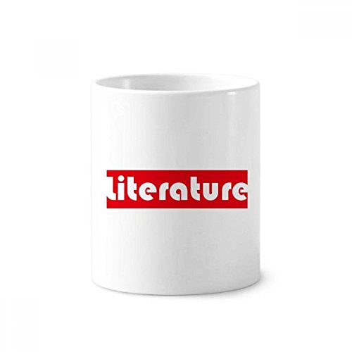Pot en céramique blanche et rouge de 350ml pour brosse à dents ou pinceaux