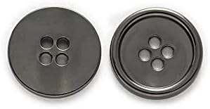 10 PCS Metal Buttons Suit Shirts Coats Sewing Round Retro 4-Hole Buttons for Clothes Decoration Handmaking (Gun Metal, 20mm)