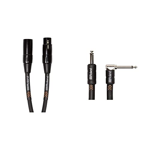 ROLAND Black Series Balanced Microphone Cable, 10 Ft./3 M - Rmc-B10 & Black Series Instrument Cable Black, RIC-B10A, Length: 10 ft/3 m