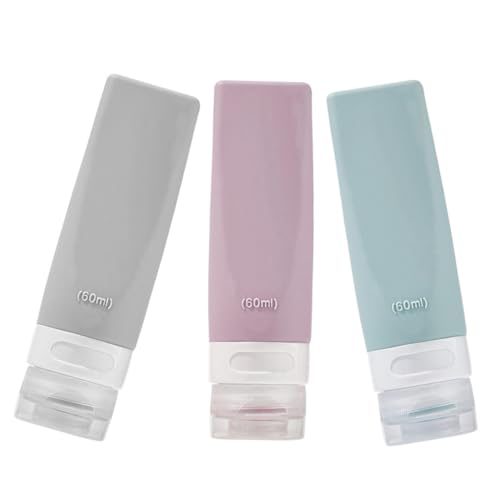 EPIGEIST 3個 旅行用シリコン装ボトル点 携帯便利で漏れ防止プレス式ローション シャンプー容器 軽量コンパクトで長期使用可能 おしゃれな粉